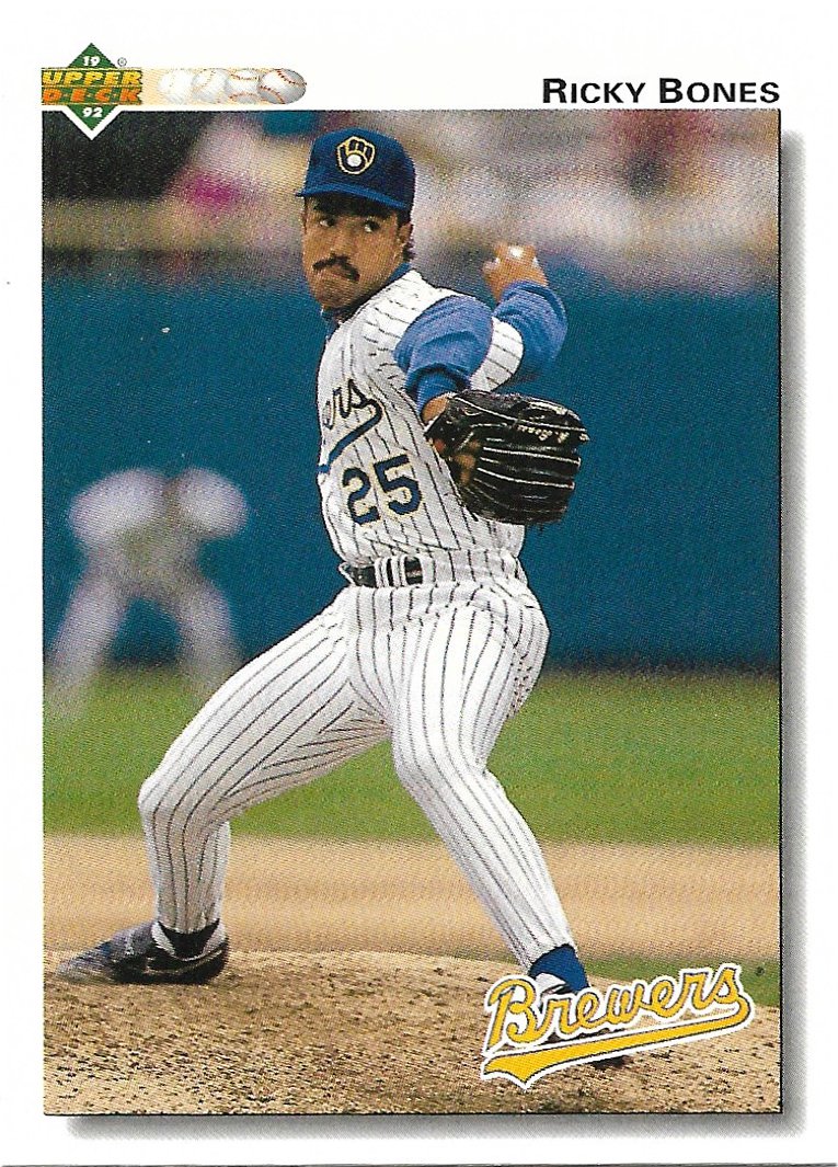 Ricky Bones 1992 Upper Deck #762 Milwaukee Brewers Baseball Card