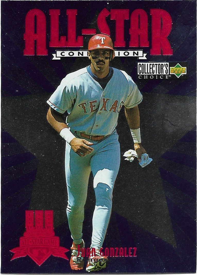 Juan Gonzalez 1997 Collector's Choice All-Star Connection #14 Texas Rangers Baseball Card
