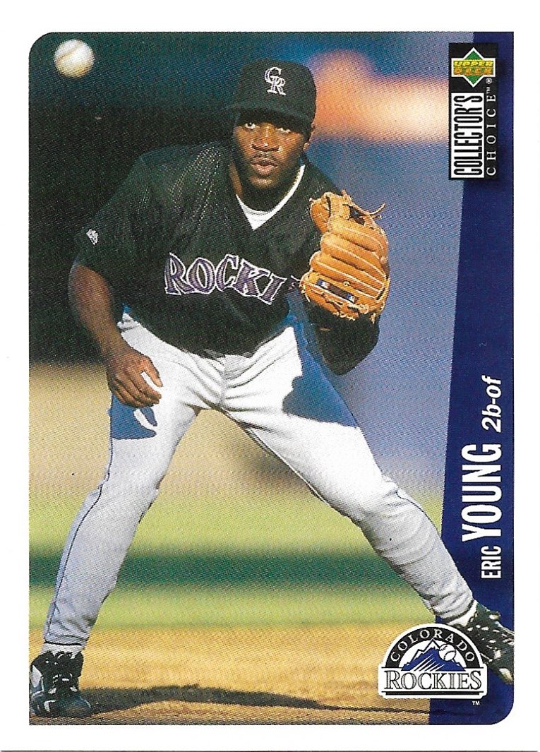 Eric Young 1996 Upper Deck Collector's Choice #128 Colorado Rockies Baseball Card