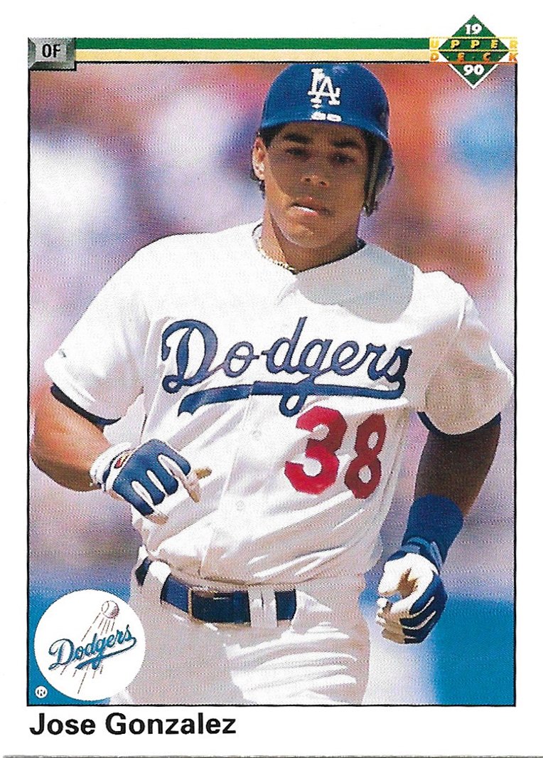 Jose Gonzalez 1990 Upper Deck #666 Los Angeles Dodgers Baseball Card
