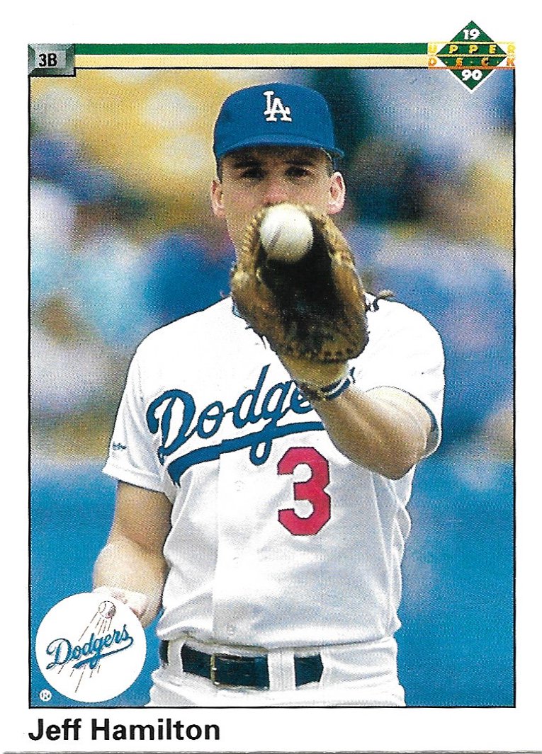 Jeff Hamilton 1990 Upper Deck #296 Los Angeles Dodgers Baseball Card
