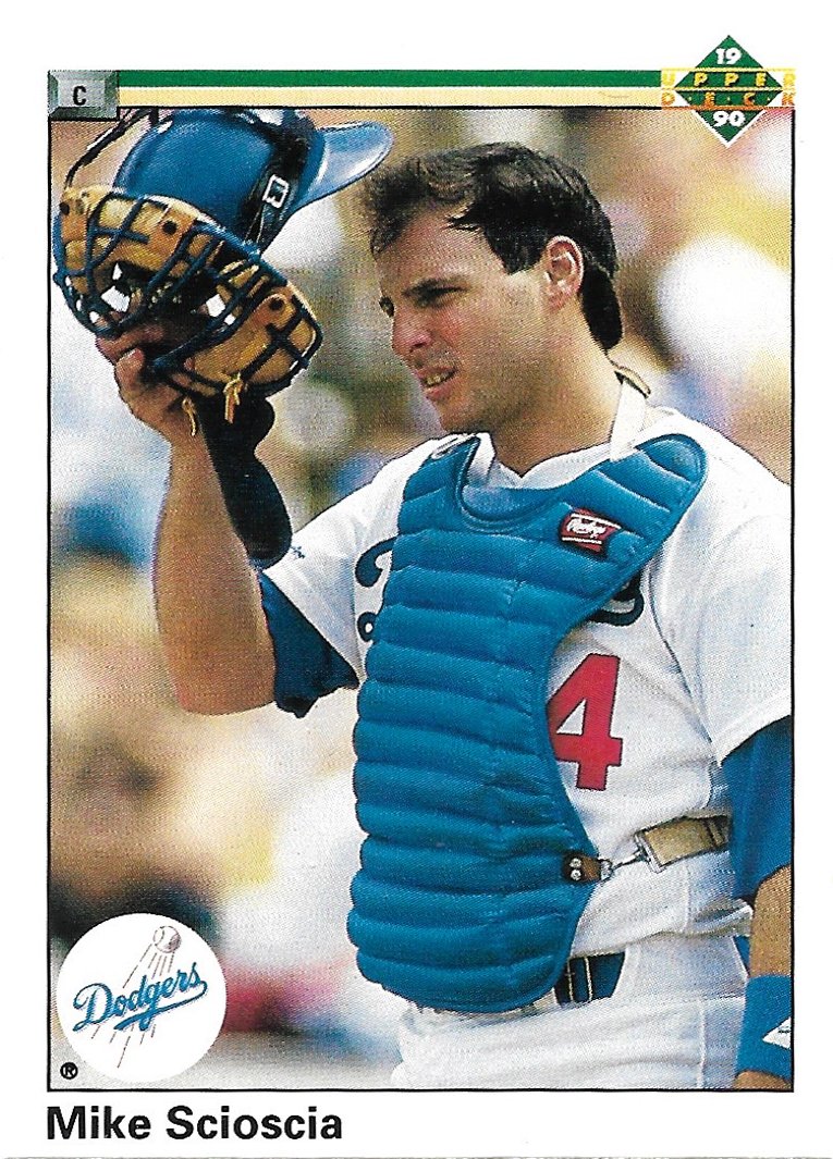 Mike Scioscia 1990 Upper Deck #298 Los Angeles Dodgers Baseball Card