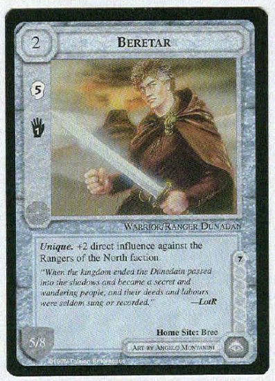 Middle Earth Beretar Uncommon Wizards Limited Black Border Game Card