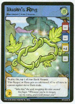 Neopets #57 Illusen's Ring Rare Game Card Unplayed