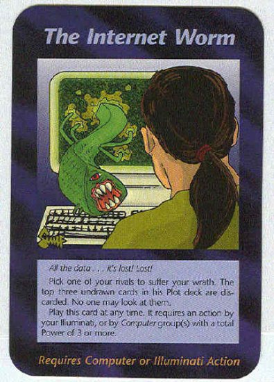 Illuminati The Internet Worm New World Order Game Card