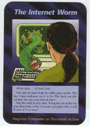 Illuminati The Internet Worm New World Order Game Card