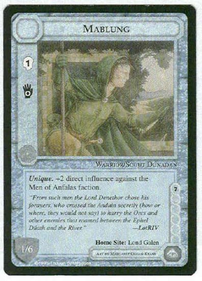 Middle Earth Mablung Uncommon Wizards Limited Black Border Game Card