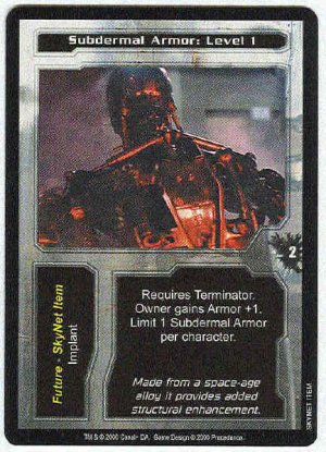 Terminator CCG Subdermal Armor Level 1 Uncommon Card Unplayed
