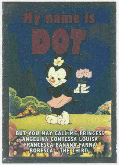 Animaniacs Foil Stickers Chase Card Set 12 Sticker Cards Topps 1995 3.5” 