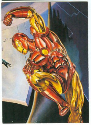 DC vs Marvel Impact Embossed #3 Chase Trading Card Iron Man