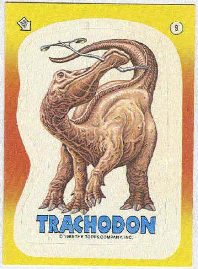 Dinosaurs Attack #9 Trachodon Sticker Trading Card