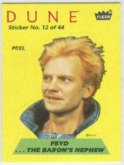 Dune 1984 Sticker #12 Chase Card Feyd The Baron's Nephew