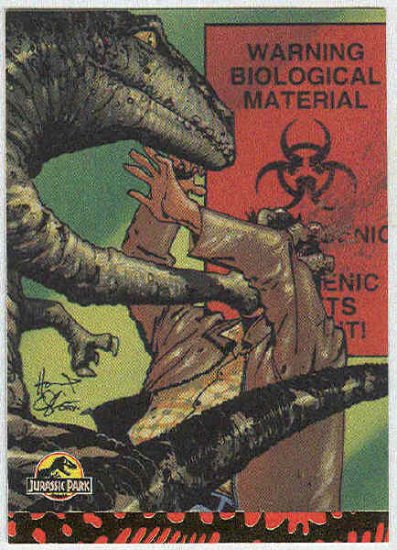 Jurassic Park Gold Art #3 Chase Card In The Raptors Reach