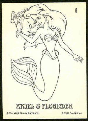 Little Mermaid 1991 #6 Color In Trading Card