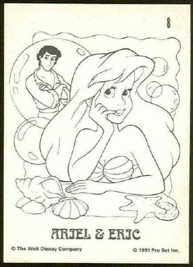 Little Mermaid 1991 #8 Color In Trading Card