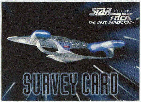 Star Trek The Next Generation Season 5 Survey Card