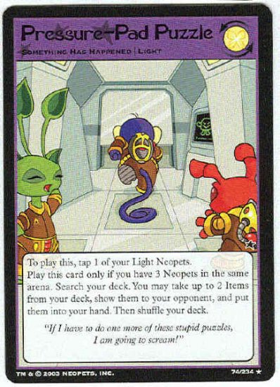 Neopets #74 Pressure-Pad Puzzle Rare Game Card Unplayed