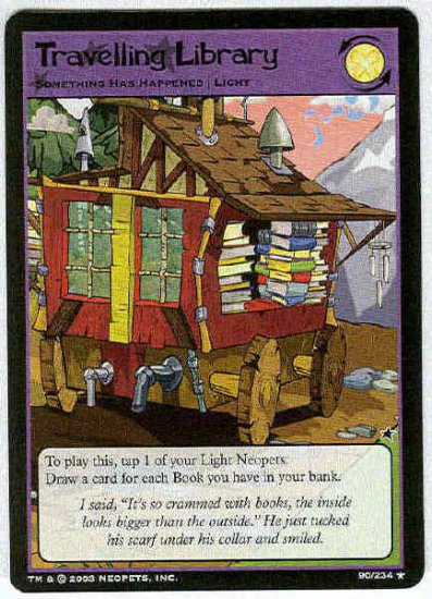 Neopets #90 Travelling Library Rare Game Card Unplayed