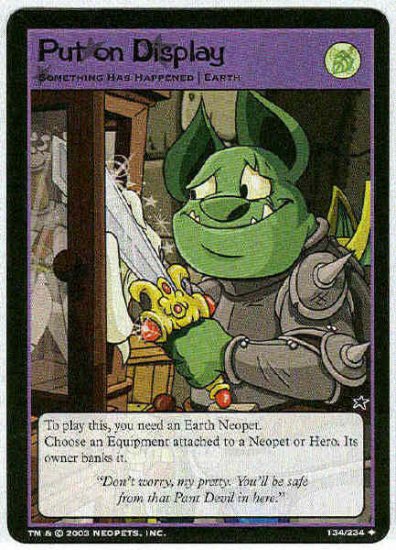 Neopets #134 Put On Display Uncommon Card Unplayed