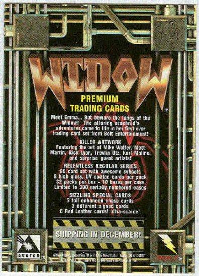 Widow 1997 Promo Unnumbered Trading Card