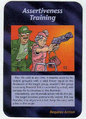 Illuminati Assertiveness Training NWO Game Trading Card
