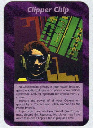 Illuminati Clipper Chip New World Order Game Trading Card