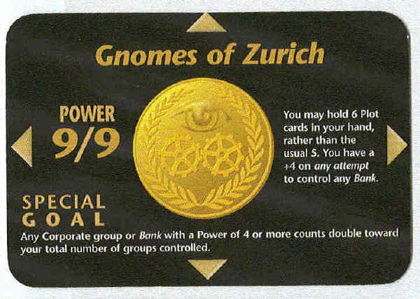 Illuminati Gnomes Of Zurich New World Order Unlimited Game Card