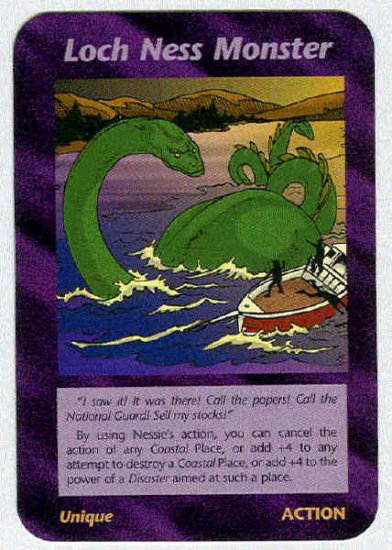 Illuminati Loch Ness Monster New World Order Game Card