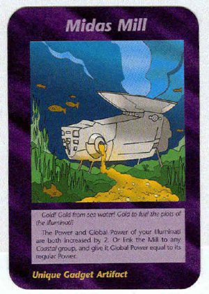 Illuminati Midas Mill New World Order Game Trading Card