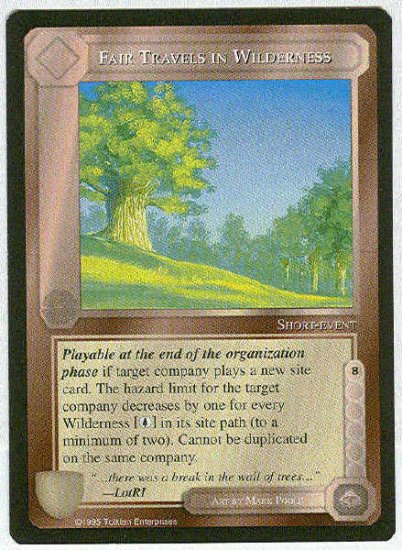 Middle Earth Fair Travels In Wilderness Wizards Game Card