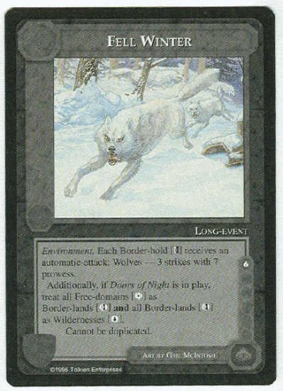 Middle Earth Fell Winter Wizards Limited Game Card
