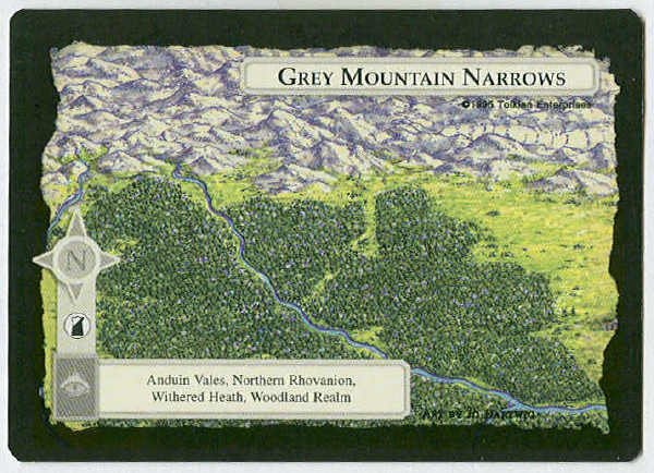 Middle Earth Grey Mountain Narrows Wizards Game Card