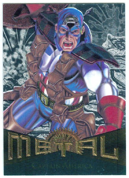 Marvel Metal #11 Captain America Silver Flasher Parallel Card