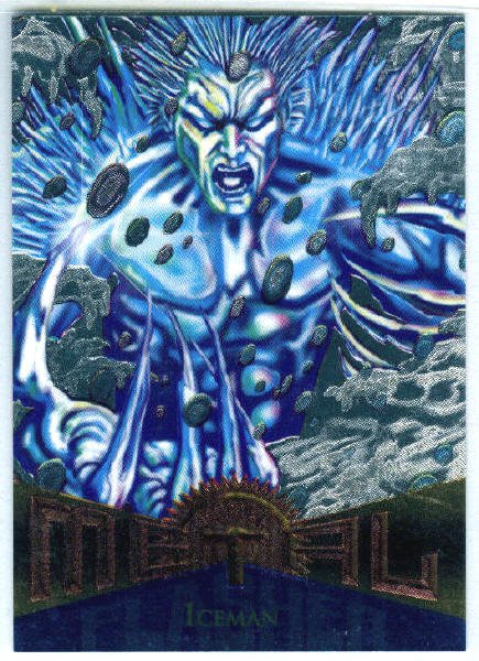 Marvel Metal #96 Iceman Silver Flasher Parallel Chase Card