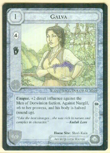 Middle Earth Galva Wizards Limited BB Rare Game Card
