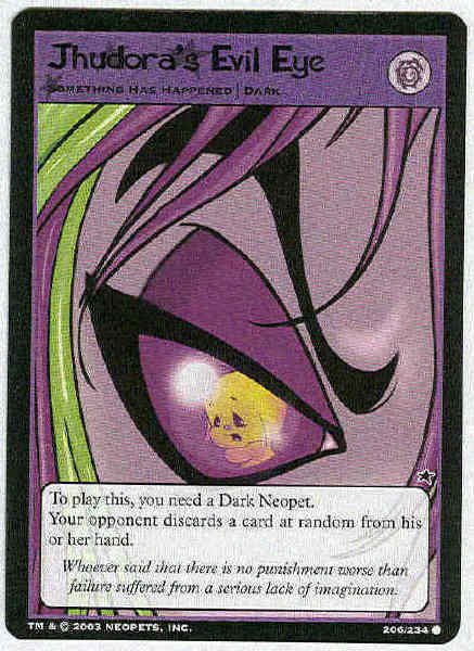 Neopets #206 Jhudora's Evil Eye Game Card Unplayed
