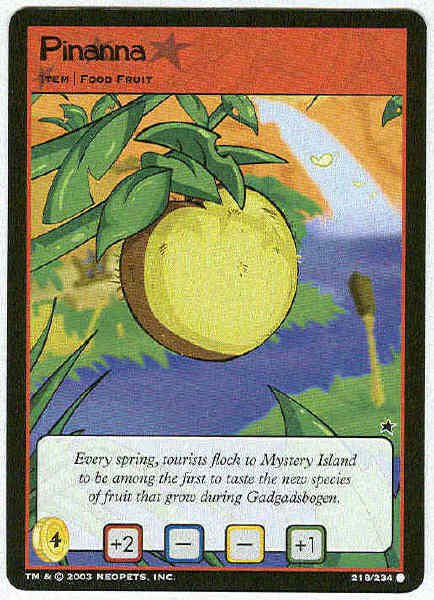 Neopets #218 Pinanna Game Card Unplayed