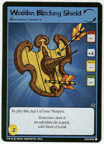 Neopets #234 Wooden Blocking Shield Game Card Unplayed