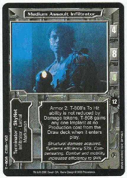 Terminator CCG Medium Assault Infiltrator Rare Card Unplayed