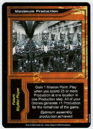 Terminator CCG Maximum Production Rare Card Unplayed