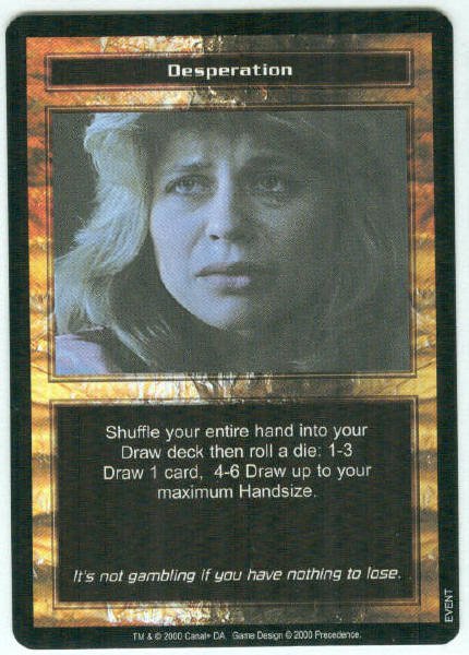 Terminator CCG Desperation Precedence Game Card Unplayed