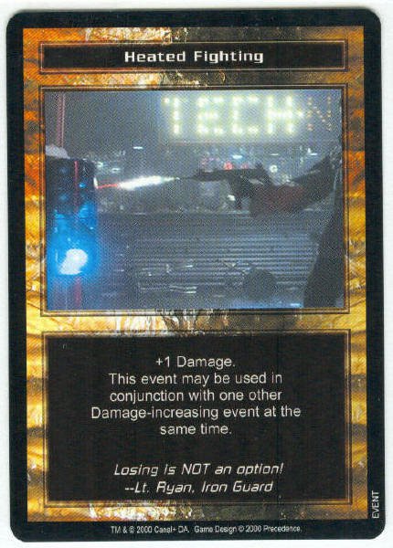Terminator CCG Heated Fighting Precedence Game Card Unplayed