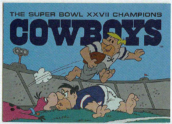 Flintstones NFL #T1 Tekchrome Card Fred, Barney, Dino