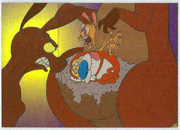 Ren And Stimpy Foil Post Card #E3 Rood Shock