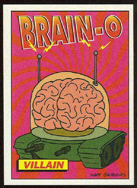 Simpsons 1994 Radioactive Man #R1 Brain-O Magnificent Card