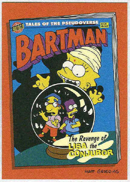 Simpsons 1994 Bartman #B2 Chase Card Lisa The Conjuror