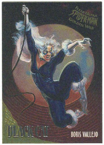 Spider-Man Fleer Golden Web #1 Black Cat Chromium Card