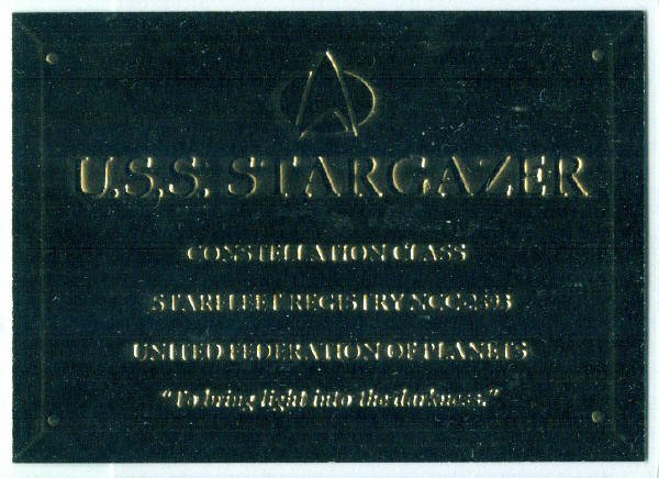 Star Trek Phase 1 #R6 Gold Plaque Stargazer Chase Card