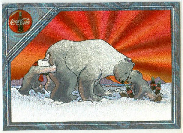 Coca Cola Super Premium #SPB-4 Engraved Foil Polar Bear Card