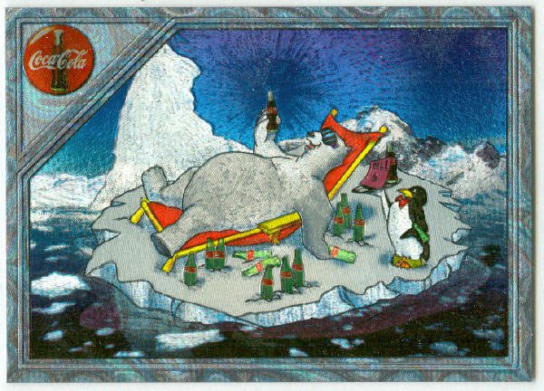 Coca Cola Super Premium #SPB-8 Engraved Foil Polar Bear Card